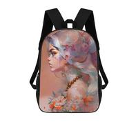 sinyumoney Painted Fae in Profile Kids Backpack, Kids School Bag 3D Printed School Backpacks for Boys And Teenager School Students 17inch