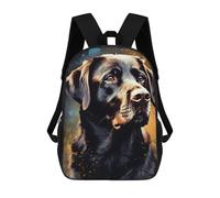 sinyumoney Painted Labrador Portrait Backpack Kids School Bag Boys Cartoon 3D Print Students Schoolbag Laptop Daypack for Boys Girls 17inch
