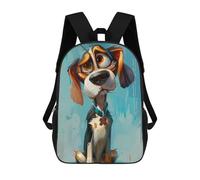 sinyumoney Painted Pooch Portrait Backpack for School 3D Printed Boys Girls School BagChildren Bookbag Travel Rucksack 17inch