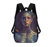 sinyumoney Painted Soul Abstract Artwork Backpacks 3D Printed Kids School Backpack Outdoor Casual Daypack Fashion Casual Children Backpacks Cute Travel Bags 17inch