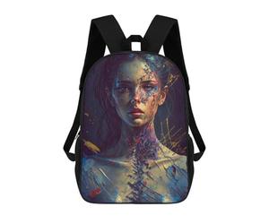 sinyumoney Painted Soul Abstract Artwork Backpacks 3D Printed Kids School Backpack Outdoor Casual Daypack Fashion Casual Children Backpacks Cute Travel Bags 17inch