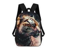 sinyumoney Painted Tiger Majesty -1 Backpack 3D Print Kids Bag Elementary Students Daypack Lightweight School Bag for Children Girls Boys Nursery Lunch Pack 17inch