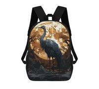 sinyumoney Painting Black Stork School Backpack Large Water Resistant Laptop Backpack for Boys/Girls/Teenagers 17inch