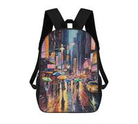 sinyumoney Painting Cityscape School Backpack Business Laptop Rucksack Bag Unisex Casual Daypack for Men/Women 17inch