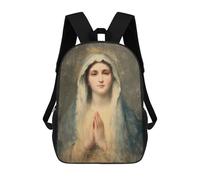 sinyumoney Painting of Virgin Mary in Prayer Kids Backpack, Kids School Bag 3D Printed School Backpacks for Boys And Teenager School Students 17inch