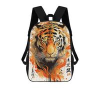 sinyumoney Painting Tiger Children's School Backpack 3D Printed for Kids Travel Rucksacks Book Bags Kids School Bag 17inch