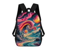 sinyumoney Painting to The Pink World School Backpack Lightweight Airport College Students Back Pack for Teenage Girls Boys Women Men 17inch