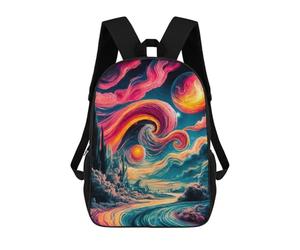sinyumoney Painting to The Pink World School Backpack Lightweight Airport College Students Back Pack for Teenage Girls Boys Women Men 17inch