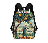 sinyumoney Palestine Oranges Cubism Backpack School Daypacks Business Backpack Water Resistant Bookbag for Teenage Girls Boys Women Men 17inch