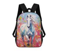 sinyumoney Palette Horse Painting Backpacks Kids School Backpack Fashion School Bag 3D Printed School Bag for Boys Elementary And Middle School Students 17inch