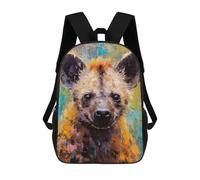 sinyumoney Palette Hyena Painting Backpacks Kids School Backpack Fashion School Bag 3D Printed School Bag for Boys Elementary And Middle School Students 17inch