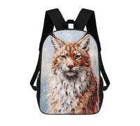 sinyumoney Palette Lynx Painting Children's School Backpack Fashion Casual 17inch 3D Printed School Bags Boy School Backpack Large Backpack
