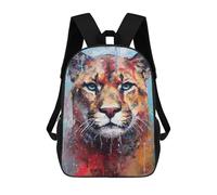 sinyumoney Palette Puma Painting 3D Printed 17inch School Bag Children's School Backpack Travel Backpacks Casual Fashion Bag for Kids School Students