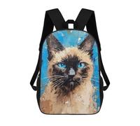 sinyumoney Palette Siamese Painting 17inch School Bag 3D Printed Children's School Backpack Casual Fashion Travel Backpacks for Kids School Students