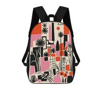 sinyumoney Palm Springs Abstract Landscape Art Backpack School Bag Secondary Causal Travel High School Bags for Camping Outdoor Adventures And Daily Travel 17inch