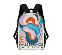 sinyumoney Palm Springs California 3D Printed Children's 17 Inch Backpacks 3D Printed Casual School Bag for Boys Elementary And Middle
