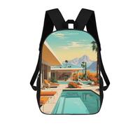 sinyumoney Palm Springs Children's Backpacks 17inch School Backpack 3D Printed Bag Bookbag for Kids Travel Rucksacks Boy Girl Book Bags Kids School Bag