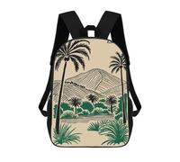 sinyumoney Palm Springs Landscape Illustration Rucksack Secondary Causal Travel High School Bags for Boys/Girls/Teenagers 17inch