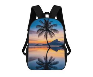 sinyumoney Palm Tree Sunset Reflection School Backpack Daypacks Business Backpack Water Resistant Bookbag for Campus Outdoor Travel Sports 17inch