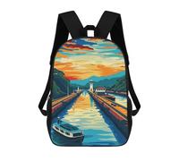 sinyumoney Panama Canal Backpack School Water Resistant Travel Backpack Computer Bag for School/Work/Travel 17inch
