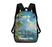 sinyumoney Panama City Skyline Children's School Backpack 3D Printed for Kids Travel Rucksacks Book Bags Kids School Bag 17inch