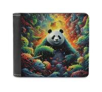 sinyumoney Panda Amidst Colorful Chaos 3D Print Clutch Purse Card Slots Coin RFID Blocking Slots Note Section Purse Everyday Use 11.7cm*9.5cm