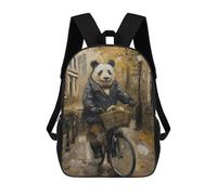 sinyumoney Panda Amsterdam Bicycle School Backpack Lightweight Airport College Students Back Pack- Perfect for Travel, Work And Daily Use 17inch