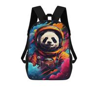 sinyumoney Panda Astronaut Space Art Print-2 Backpack School Bag Rucksack Casual Daypacks School Work Travel Bag for Teenage Girls Boys Women Men 17inch
