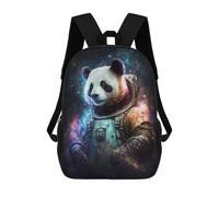 sinyumoney Panda Astronaut Space Suit-2 Kids Backpack 17 Inch School Bag 3D Printed Cartoon School Backpacks for Boys And Teenager School Students