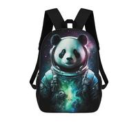 sinyumoney Panda Astronaut Space Suit Children's 17 Inch School Backpack 3D Printed Cool Knapsack for Kids Travel Rucksacks Book Bags Kids School Bag