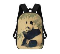 sinyumoney Panda Bamboo Japan Children's Backpacks 17inch School Backpack 3D Printed Bag Bookbag for Kids Travel Rucksacks Boy Girl Book Bags Kids School Bag