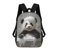sinyumoney Panda Bath Time Children's School Backpack 3D Printed for Kids Travel Rucksacks Book Bags for Boys Elementary School Students 17inch
