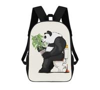 sinyumoney Panda Bear Using Toilet School Backpack School Secondary High School College Backpack Travel for Men/Women 17inch