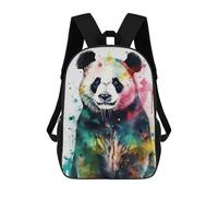 sinyumoney Panda Bear Watercolor Backpack School Bag Rucksack Casual Daypacks School Work Travel Bag for Men, Women & Teenage Boys 17inch