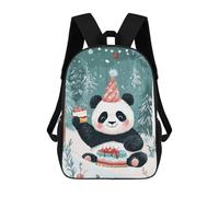 sinyumoney Panda Birthday in The Woods Rucksacks 3D Printed Children 17inch Backpacks Fashion Casual Daypack Travel Bags Outdoor Casual Daypack for Boy And Girl