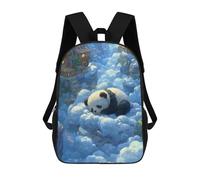 sinyumoney Panda Cloud Village Backpacks Kids 17inch School Backpack School Bag 3D Printed School Bag for Boys Elementary And Middle School Students