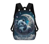 sinyumoney Panda Dreams in Moonlit Sky Kids School Backpack School Bag 3D Printed School Bag for Boys Elementary And Middle School Students 17inch