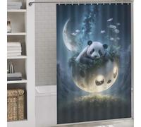 sinyumoney Panda Dreams Shower Curtains Mould Proof 100% Polyester Fabric Washable Bathroom Decor Curtains for Shower Bath Curtain Wet Room 56.30x70.87Inch（143x180cm）