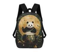 sinyumoney Panda Drummer School Backpack Water Resistant Computer Rucksack for Teenage Girls Boys Women Men 17inch