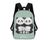 sinyumoney Panda Family Love Children's Backpacks 17inch School Backpack 3D Printed Bag Bookbag for Kids Travel Rucksacks Boy Girl Book Bags Kids School Bag