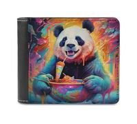 sinyumoney Panda Feasts on Colorful Delights 3D Print Wallet Holds Bills Credit RFID Blocking Banknote Compartments Purse Youth Guys 11.7cm*9.5cm