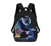 sinyumoney Panda Fiber Optic Lighting Backpack School Business Durable Laptop Bag for Camping Outdoor Adventures And Daily Travel 17inch