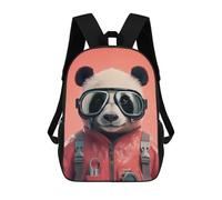 sinyumoney Panda Funny Skydiver Backpack School Bag Backpack For Girls Boys Backpacks Large Capacity Kids Backpack Lightweight School Bags For Kids Students 17inch