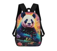 sinyumoney Panda in A Colorful Garden School Bags Large Lightweight Casual Backpack for Camping Outdoor Adventures And Daily Travel 17inch