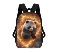 sinyumoney Panda in Cosmic Flames Backpack School Backpack Kids School Bag Large Capacity Kids Backpack for School Rucksack 3D Book Bag Gifts for Kids 17inch