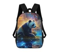 sinyumoney Panda in Enchanted Forest -3 School Bags Fashion Stationery Backpack Waterproof Casual Daypacks for School/Work/Travel 17inch