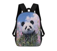 sinyumoney Panda in Flowers-2 Backpacks 3D Printed 17inch Kids School Backpack Outdoor Casual Daypack Casual Travel Bags for Middle School Students