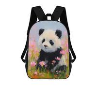 sinyumoney Panda in Flowers Backpack School Bag Water Resistant School Bag Business Backpack for Boys/Girls/Teenagers 17inch