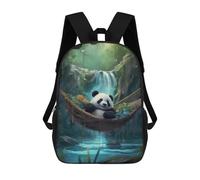 sinyumoney Panda in Hammock Waterfall Backpacks Children's Backpacks School Bag 3D Printed Children's School Backpack Fashion Travel Backpacks for Kids Elementary Middle School 17inch