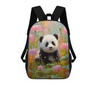 sinyumoney Panda in Lotus Pond Backpack School Large School Backpack for Boys for Teenage Girls Boys Women Men 17inch